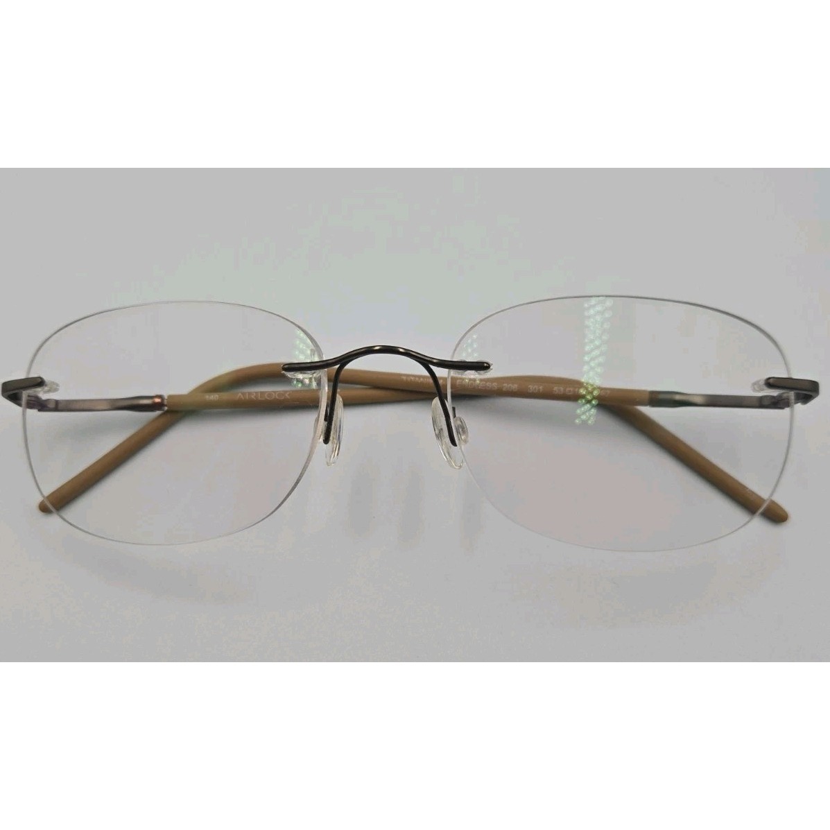 Airlock Endless Titanium 206 301 Brown Green Eyeglasses Frames Only 53-18 140